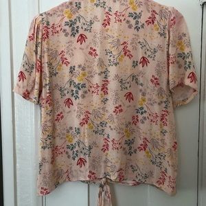 Lush Button Up Knot Top, Pink, Medium